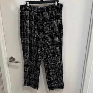 Zara Monochrome Checkered Ankle Pants